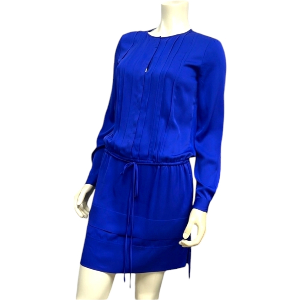 Diane Von Furstenberg royal blue long sleeve silk lycra midi dress 8 FRANCESCA - Picture 6 of 16